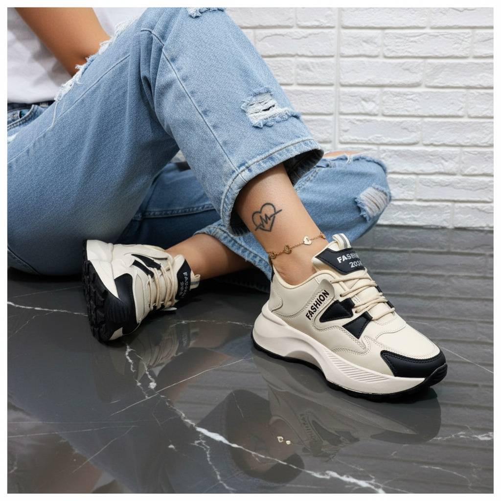 کتونی لژ ۵ سانت مدل چیتا زنانه